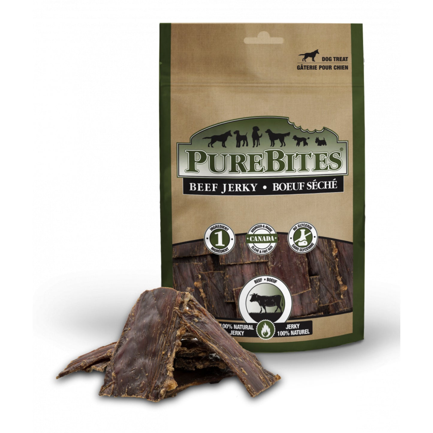 PureBites Beef Jerky Freeze Dried Raw Dog Treats