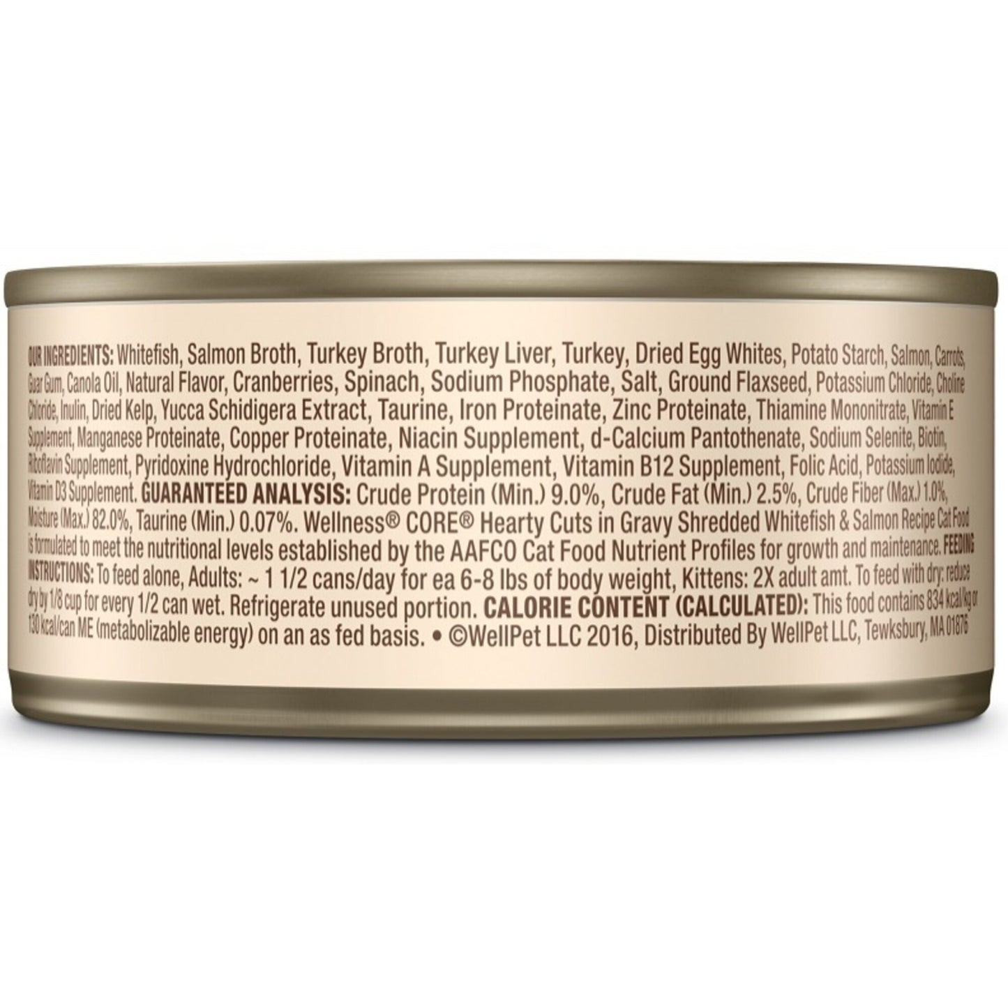 Wellness CORE Natural Grain Free Hearty Cuts White Fish and Salmon Canned Cat Food
