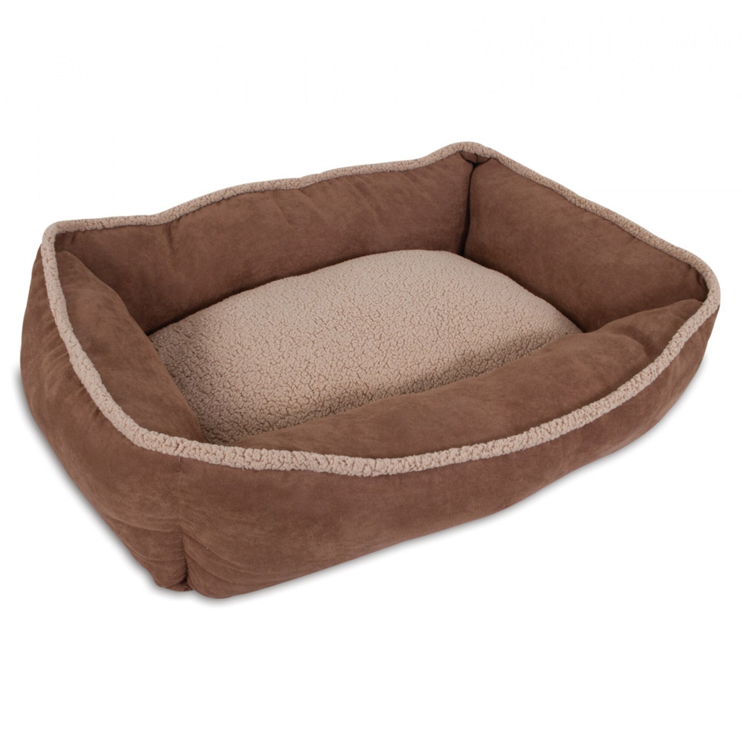 Petmate Aspen Shearling Rectangular Pet Lounger Dark Tan