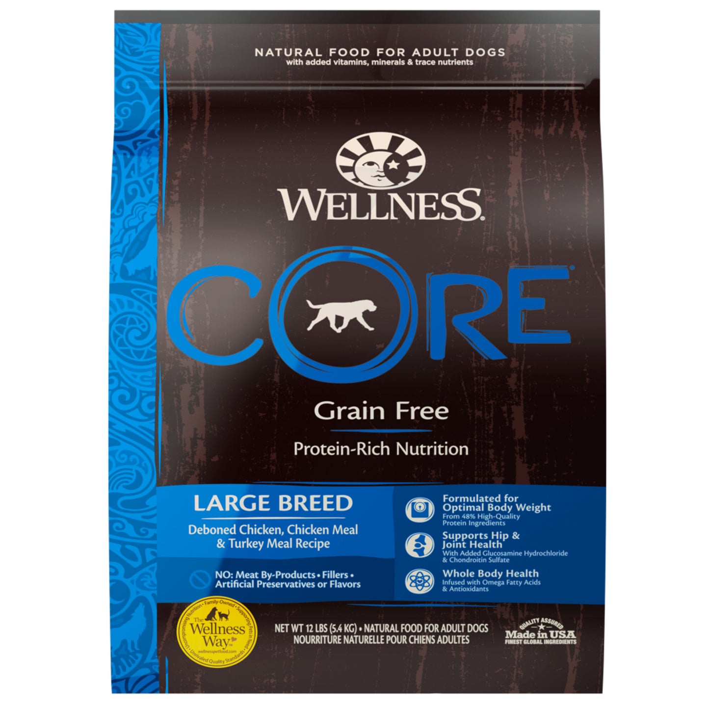 Wellness CORE Grain Free Natural Large Breed Health Chicken and Turkey Recipe Dry Dog Food