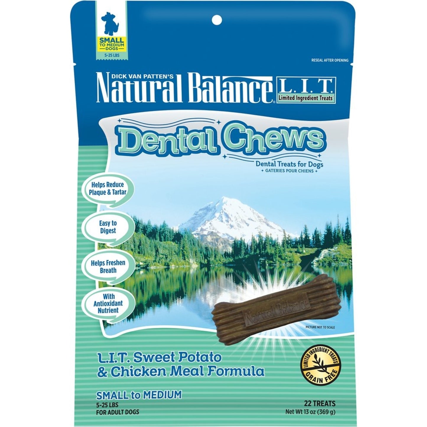 Natural Balance LIT Grain Free Sweet Potato and Chicken Meal Dental Dog Chews