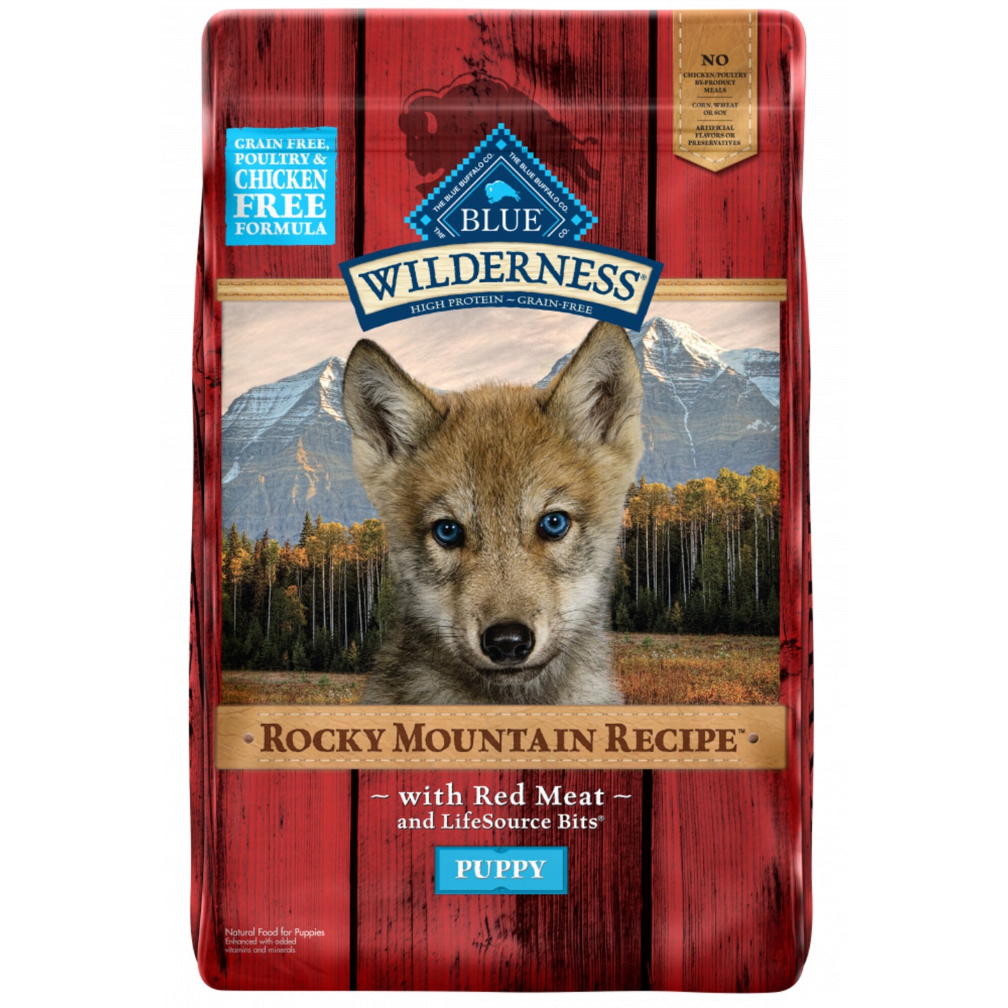 Blue Buffalo Wilderness Rocky Mountain Grain Free Natural Red Meat High Protein Recipe Puppy Dry Dog Food