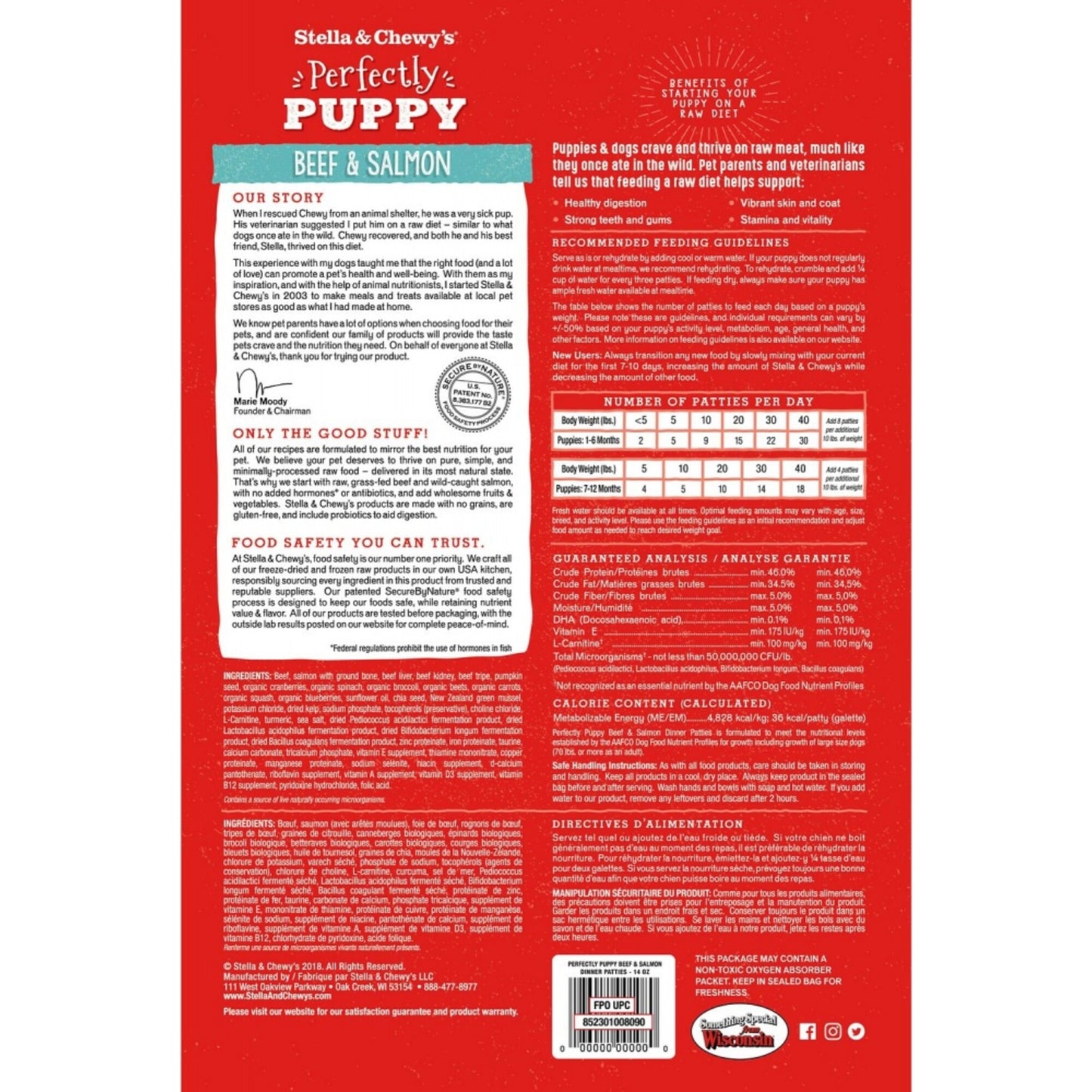 Stella & Chewy's Perfectly Puppy Freeze Dried Raw Beef and Salmon Dinner Patties Grain Free Dog Food