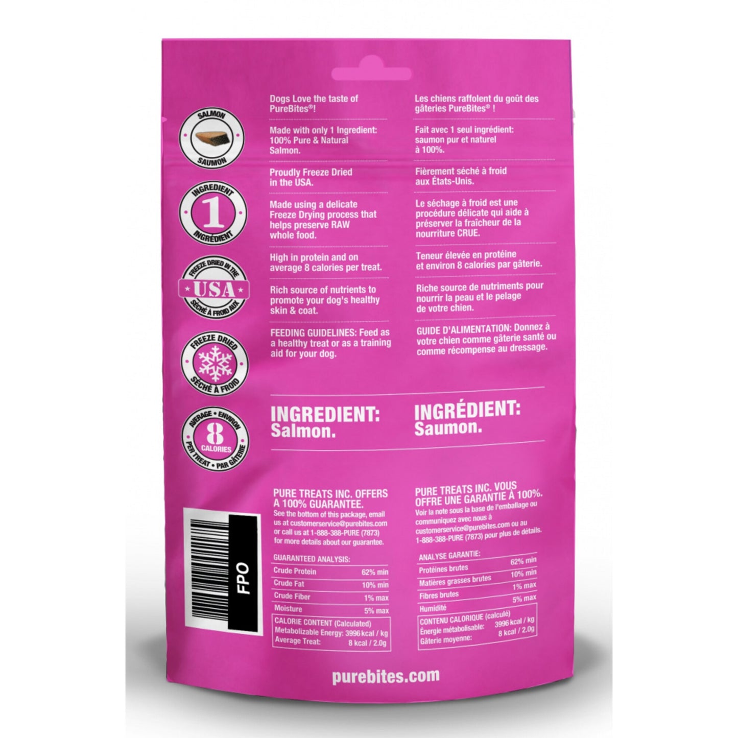 PureBites Salmon Freeze Dried Raw Dog Treats