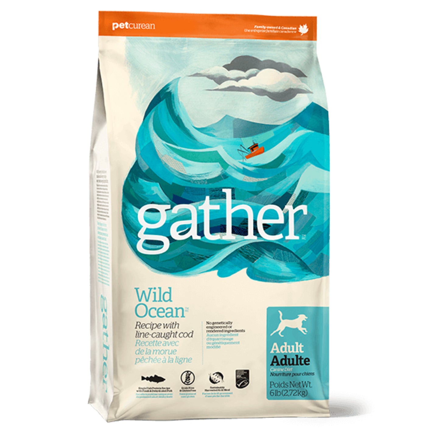 Petcurean Gather Grain Free Wild Ocean Line-Caught Cod Recipe Adult Dry Dog Food