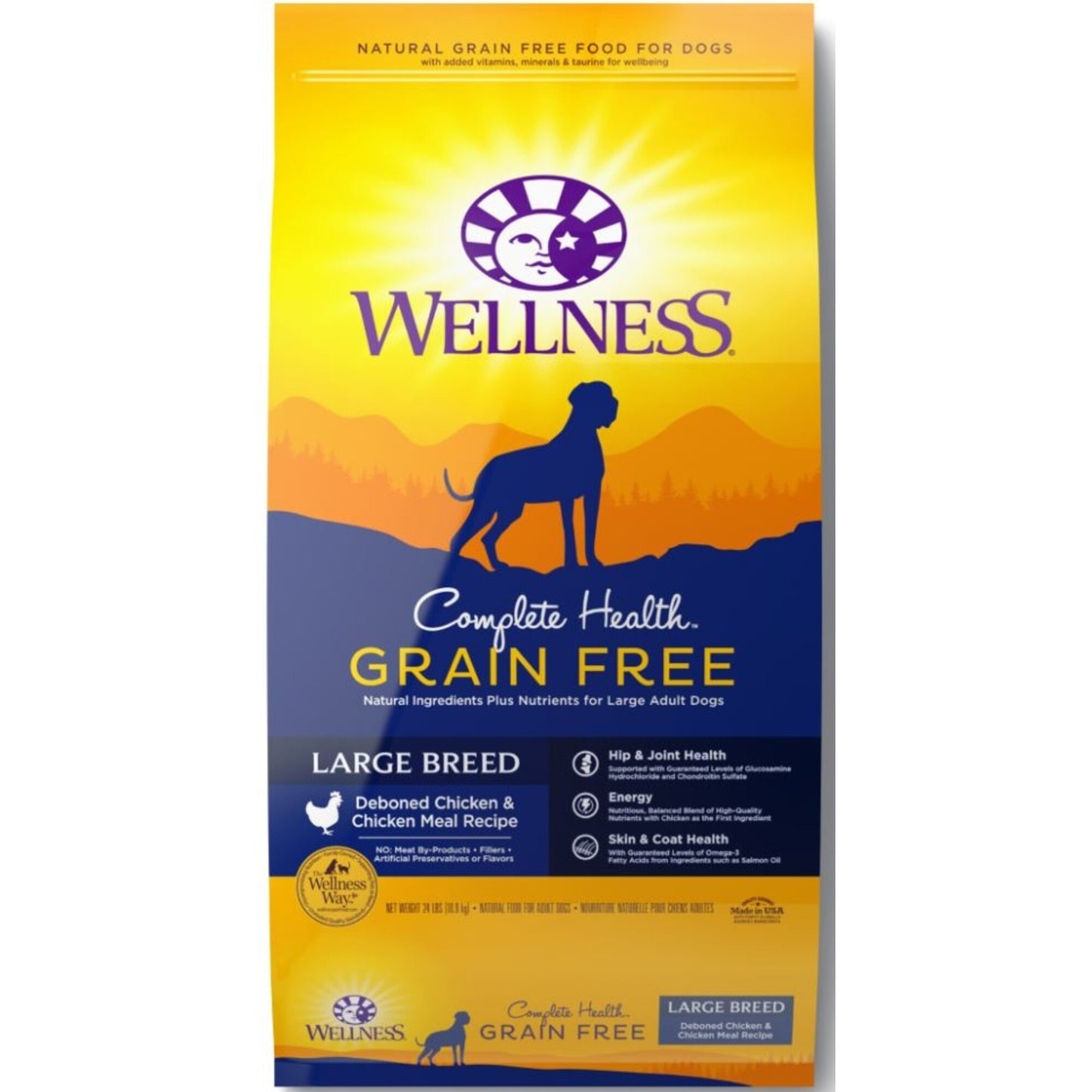 Wellness Complete Health Grain Free Large Breed Deboned Chicken and Chicken Meal Recipe Dry Dog Food