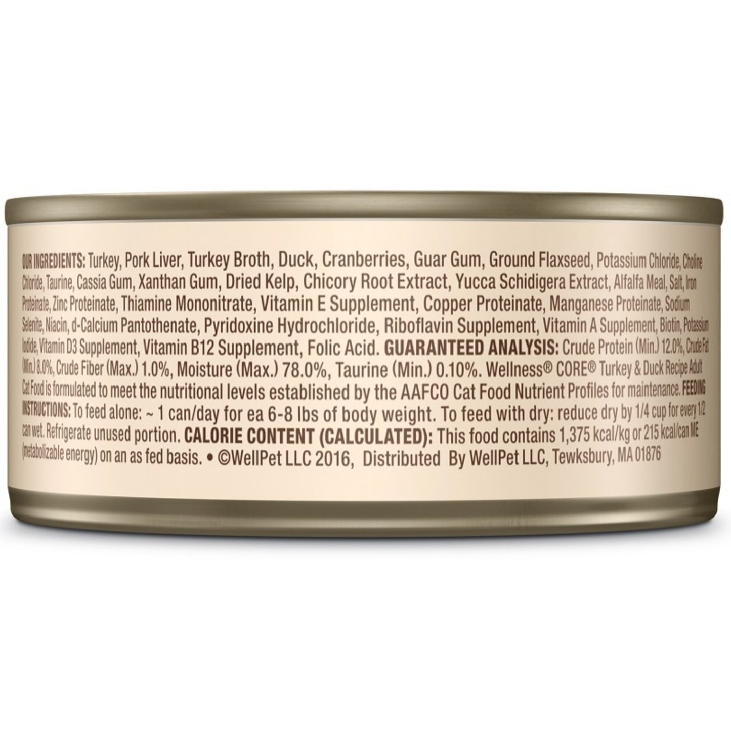 Wellness CORE Natural Grain Free Turkey and Duck Pate Wet Canned Cat Food