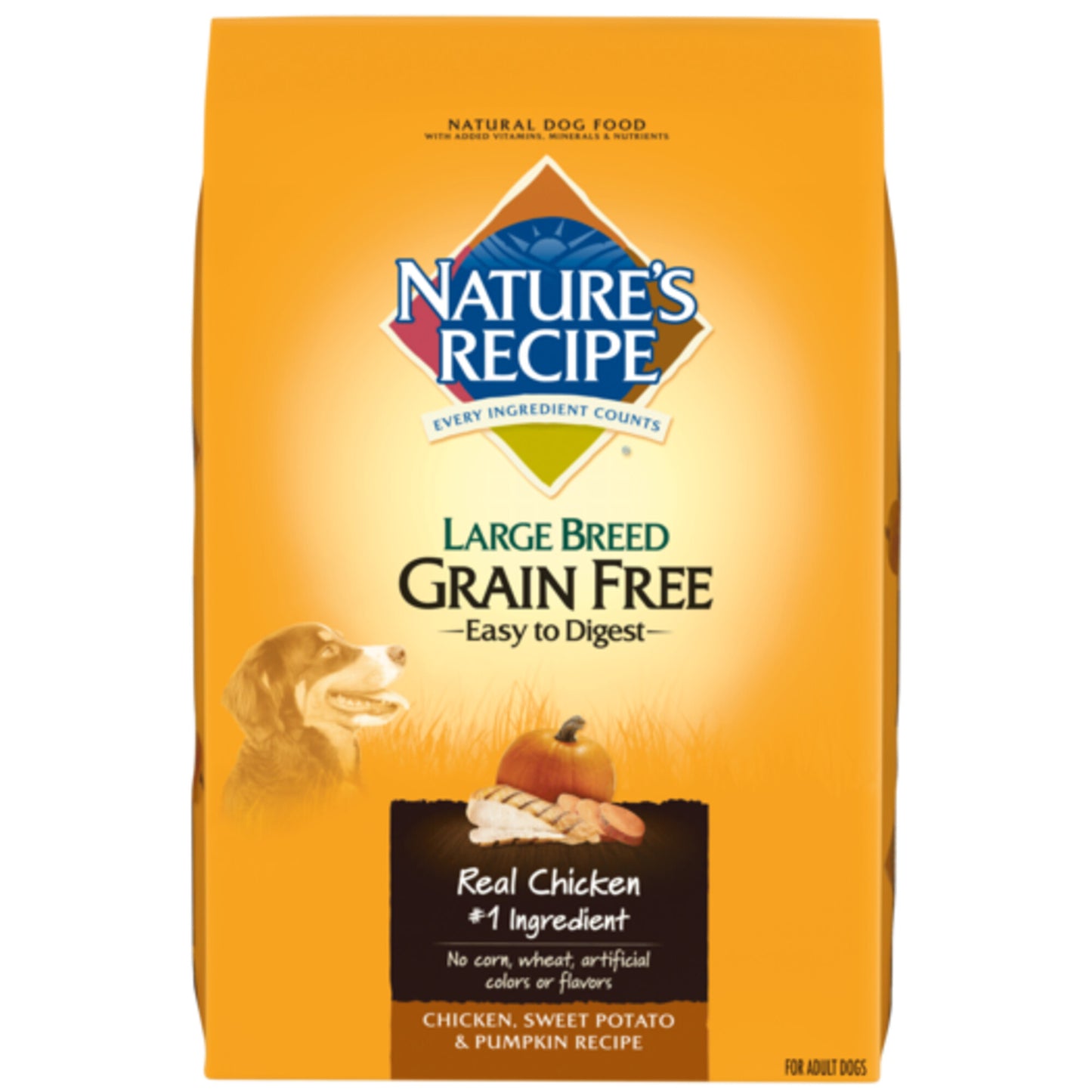 Nature's Recipe Large Breed Grain Free Chicken, Sweet Potato & Pumpkin Dry Dog Food