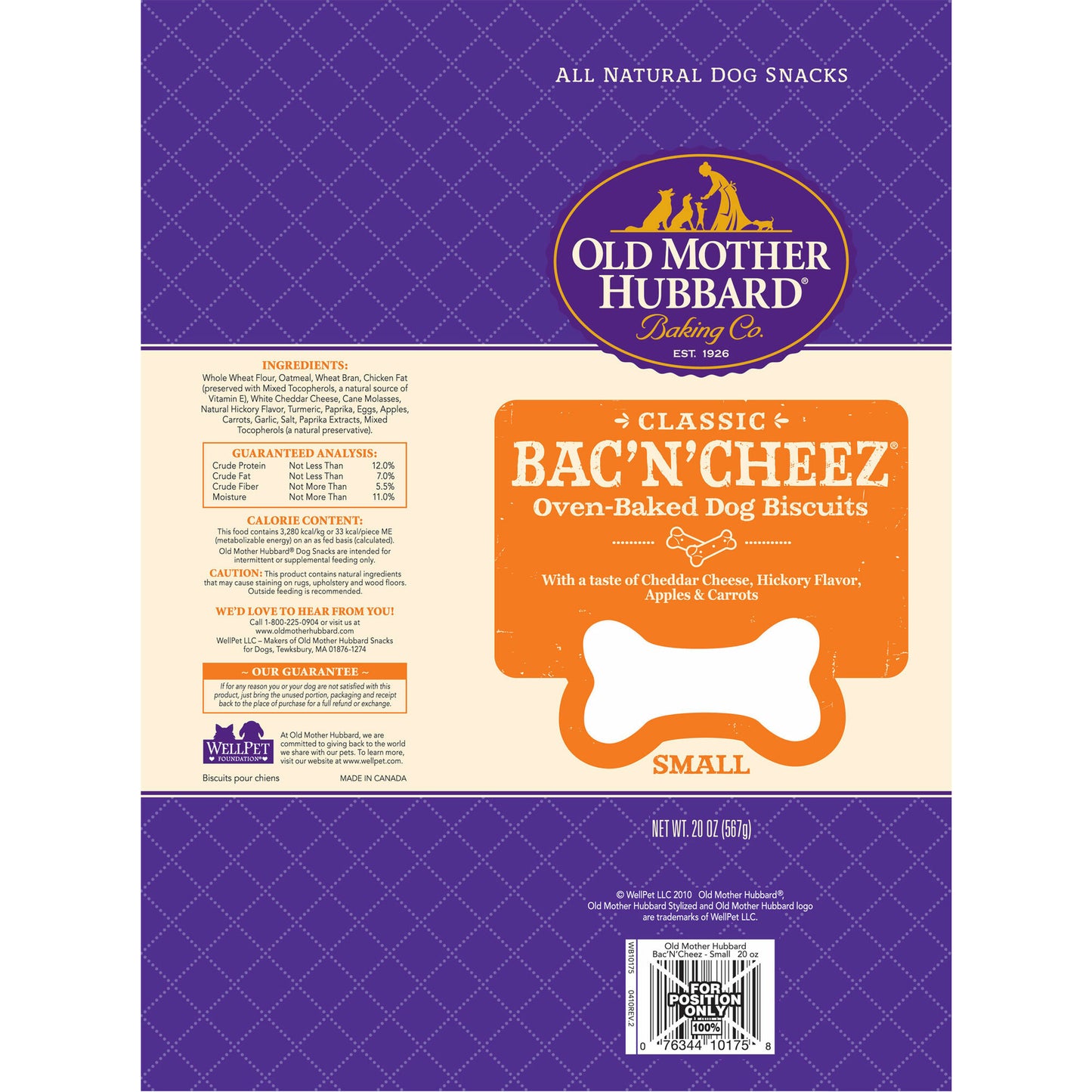 Old Mother Hubbard Crunchy Classic Natural BacNCheez Biscuits Dog Treats
