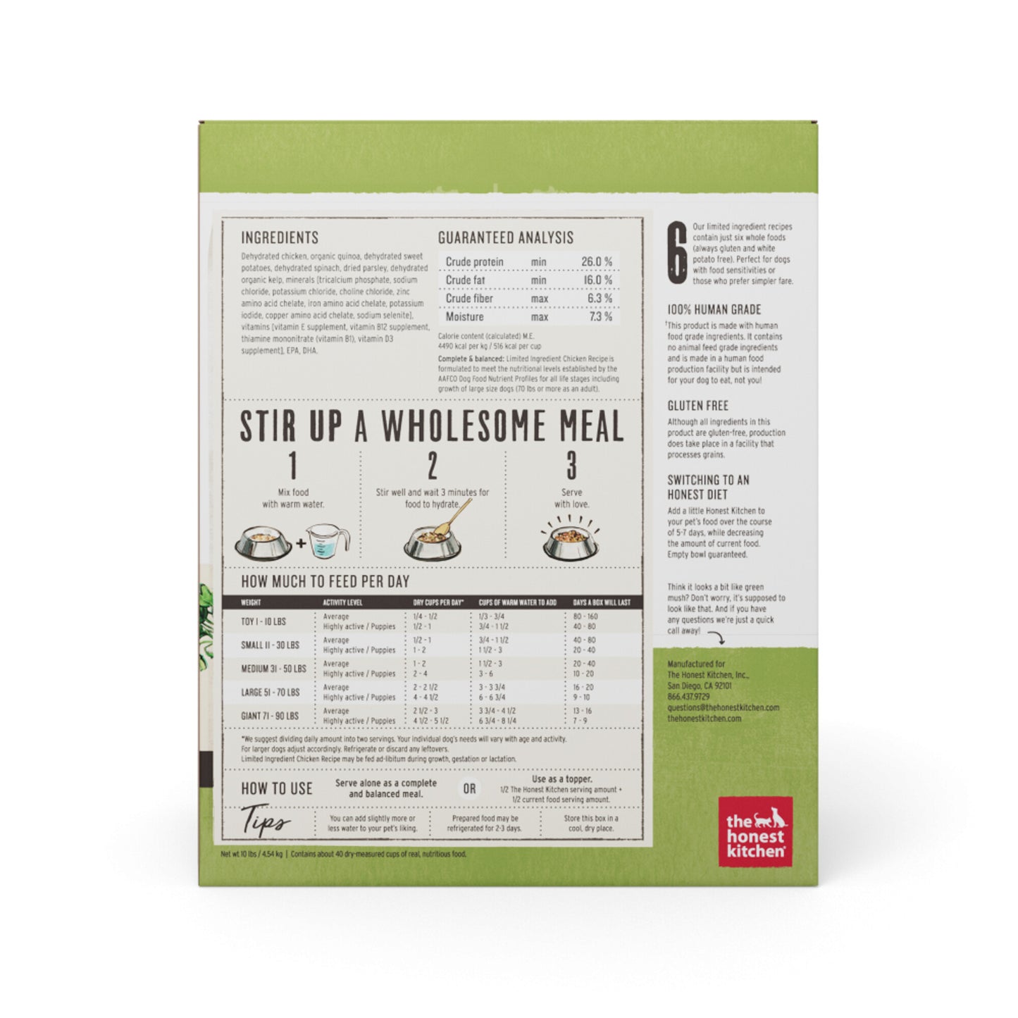 The Honest Kitchen Limited Ingredient Chicken Recipe Dehydrated Dog Food