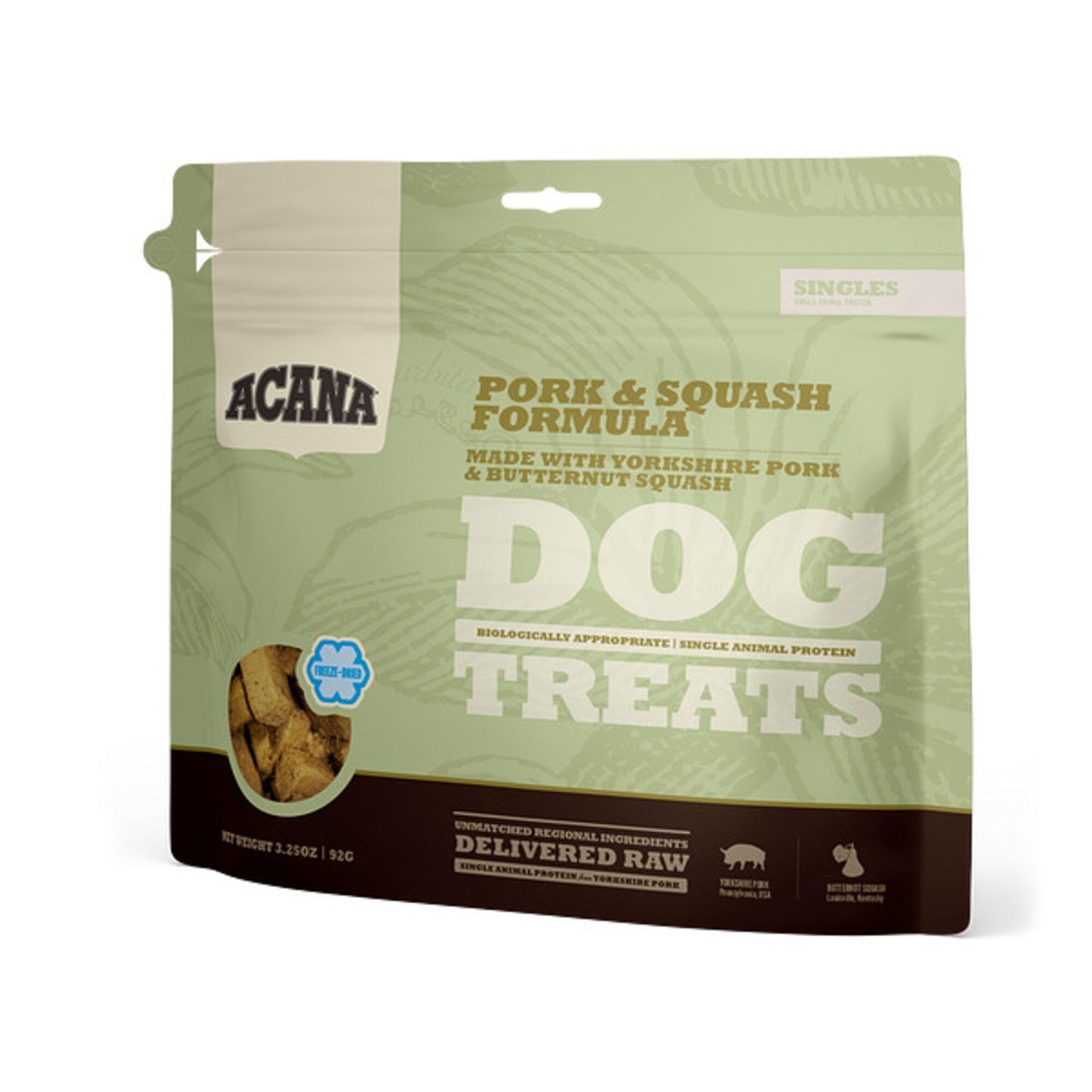 ACANA Singles Grain Free Limited Ingredient Diet Pork & Squash Formula Dog Treats
