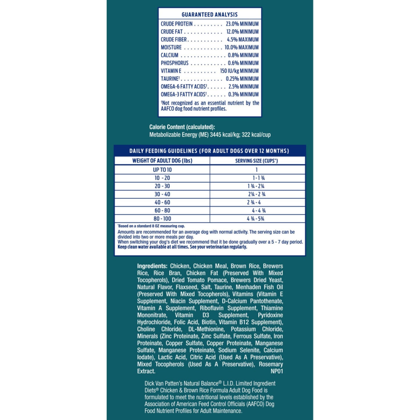 Natural Balance L.I.D. Limited Ingredient Diet Chicken & Brown Rice Formula Dry Dog Food