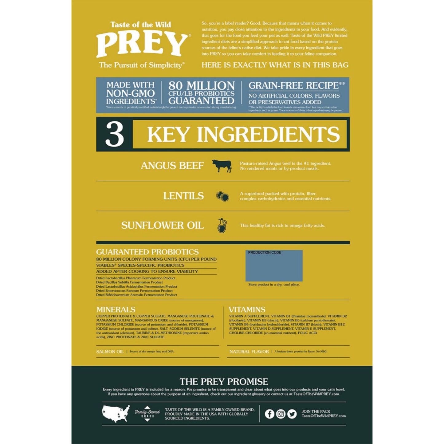 Taste Of The Wild Grain Free Prey Limited Ingredient Angus Beef Dry Cat Food