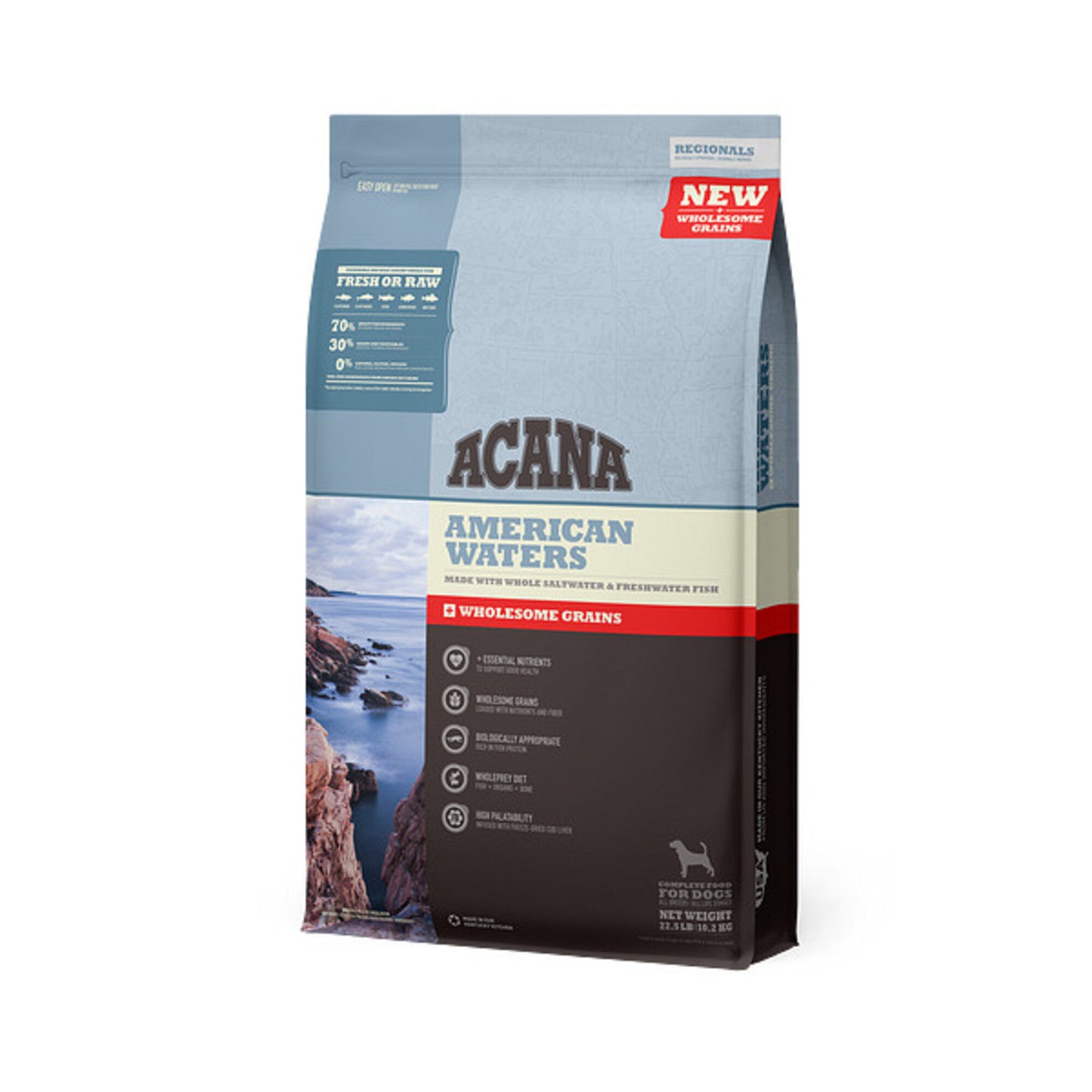 ACANA + Wholesome Grains American Waters Recipe with Whole Saltwater & Freshwater Fish Dry Dog Food