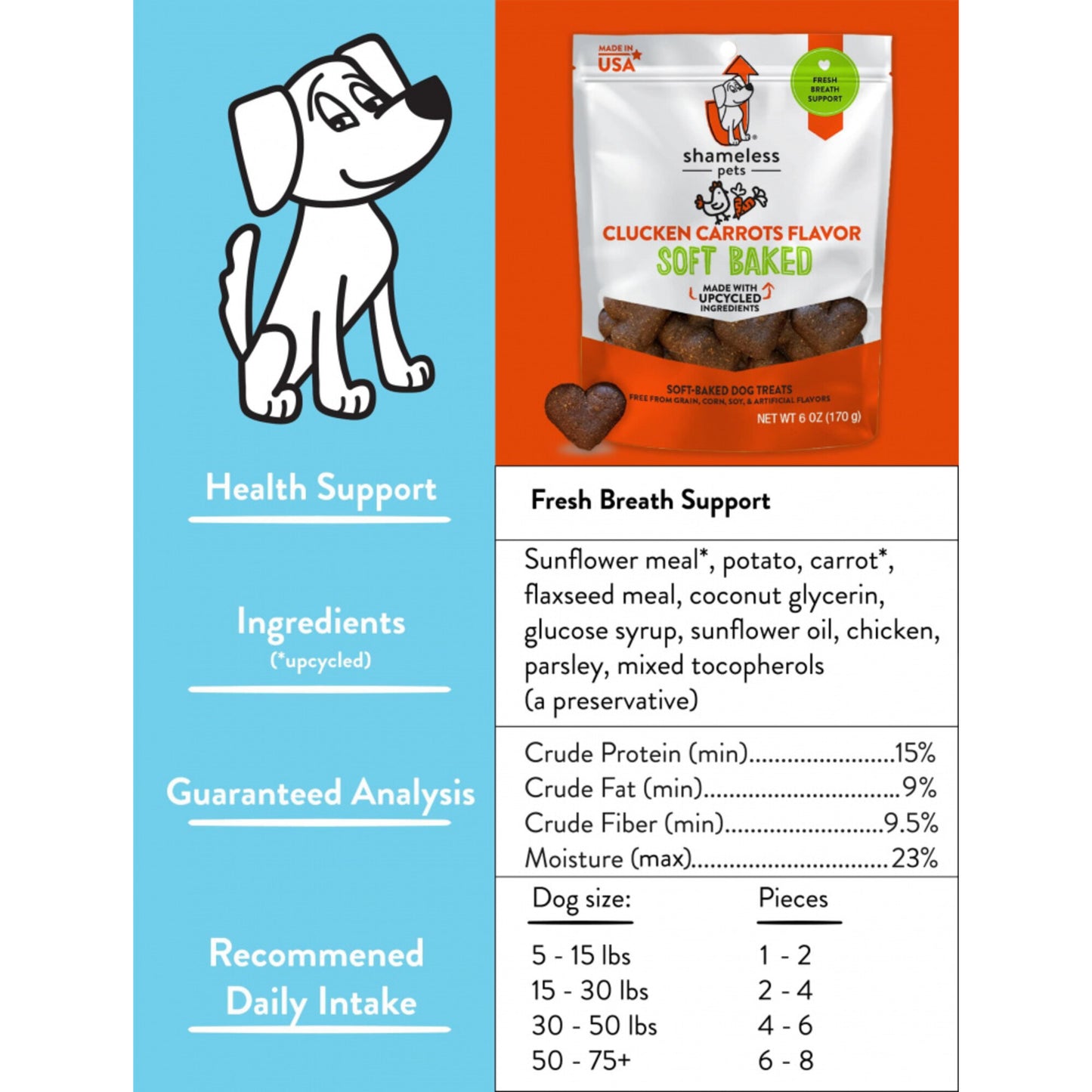 Shameless Pets Clucken' Carrots Soft-Baked Dog Treats