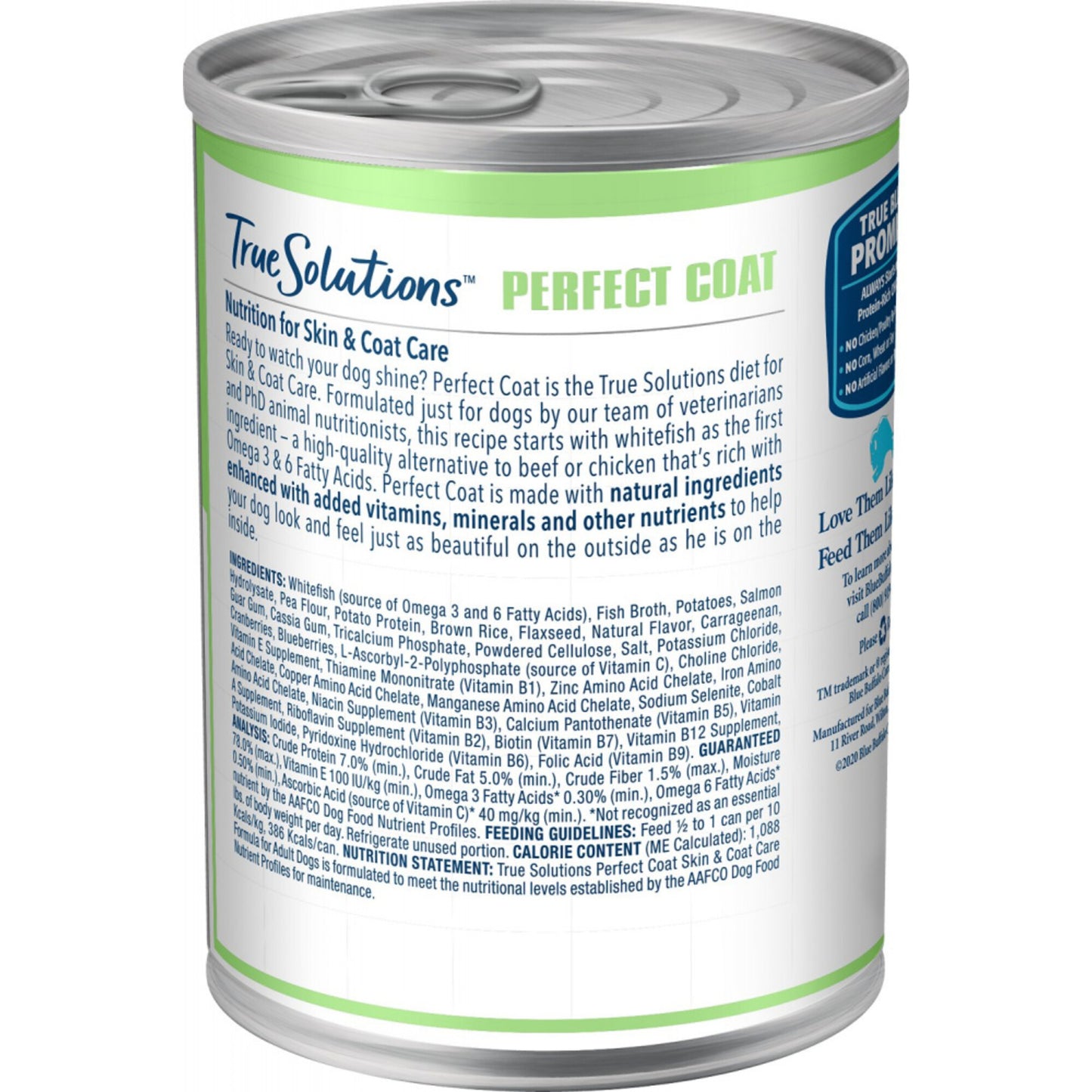 Blue Buffalo True Solutions Perfect Coat Natural Skin & Coat Care Whitefish Recipe Adult Wet Dog Food