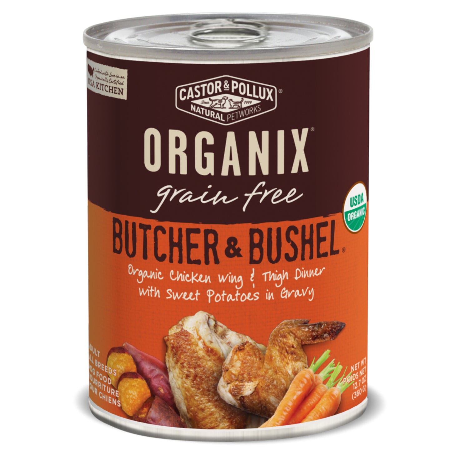 Castor and Pollux Organix Butcher and Bushel Organic Chicken Wing and Thigh Dinner Canned Dog Food