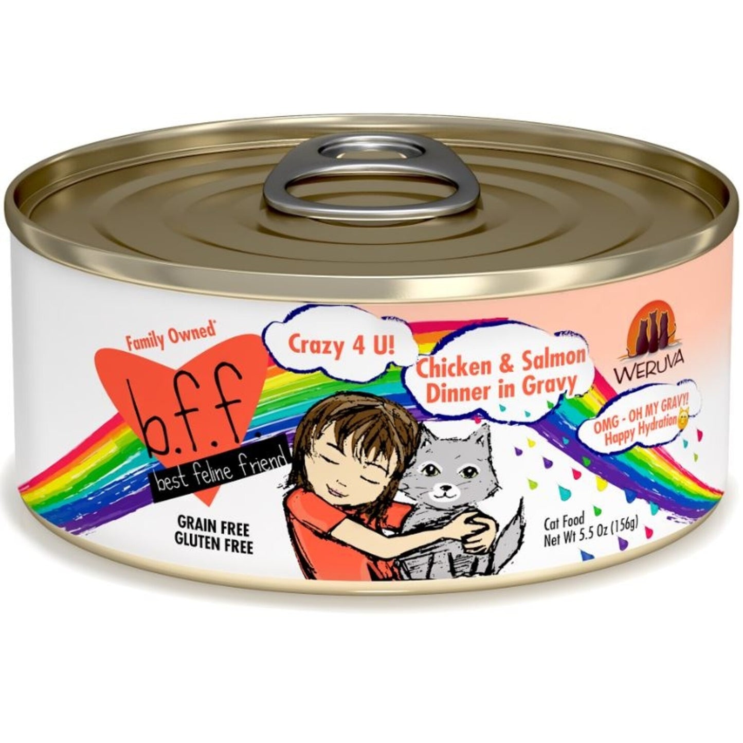 Weruva BFF Oh My Gravy Crazy 4 U Grain Free Chicken & Salmon in Gravy Canned Cat Food