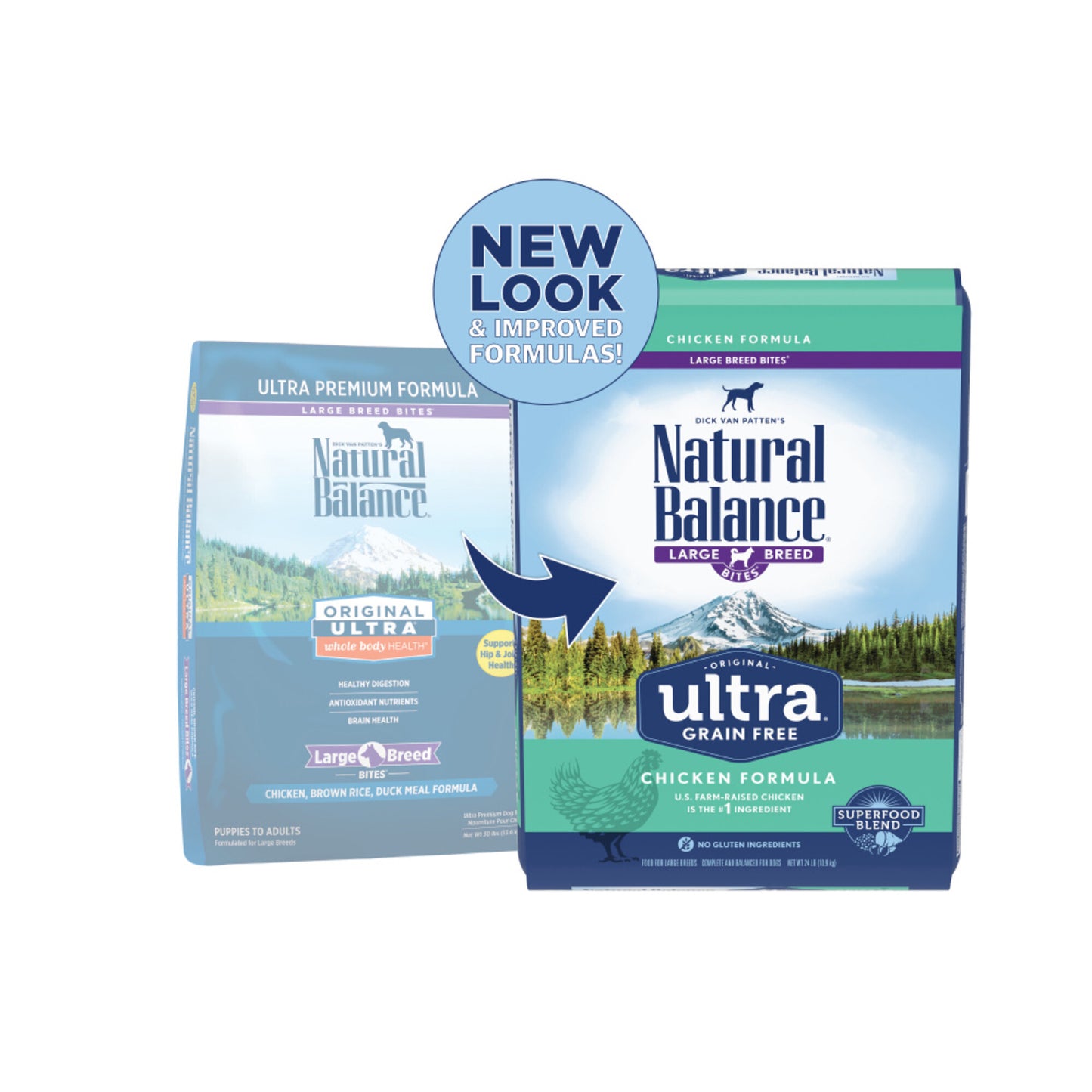Natural Balance Original Ultra Grain Free Large Breed Bites Chicken Recipe Dry Dog Food