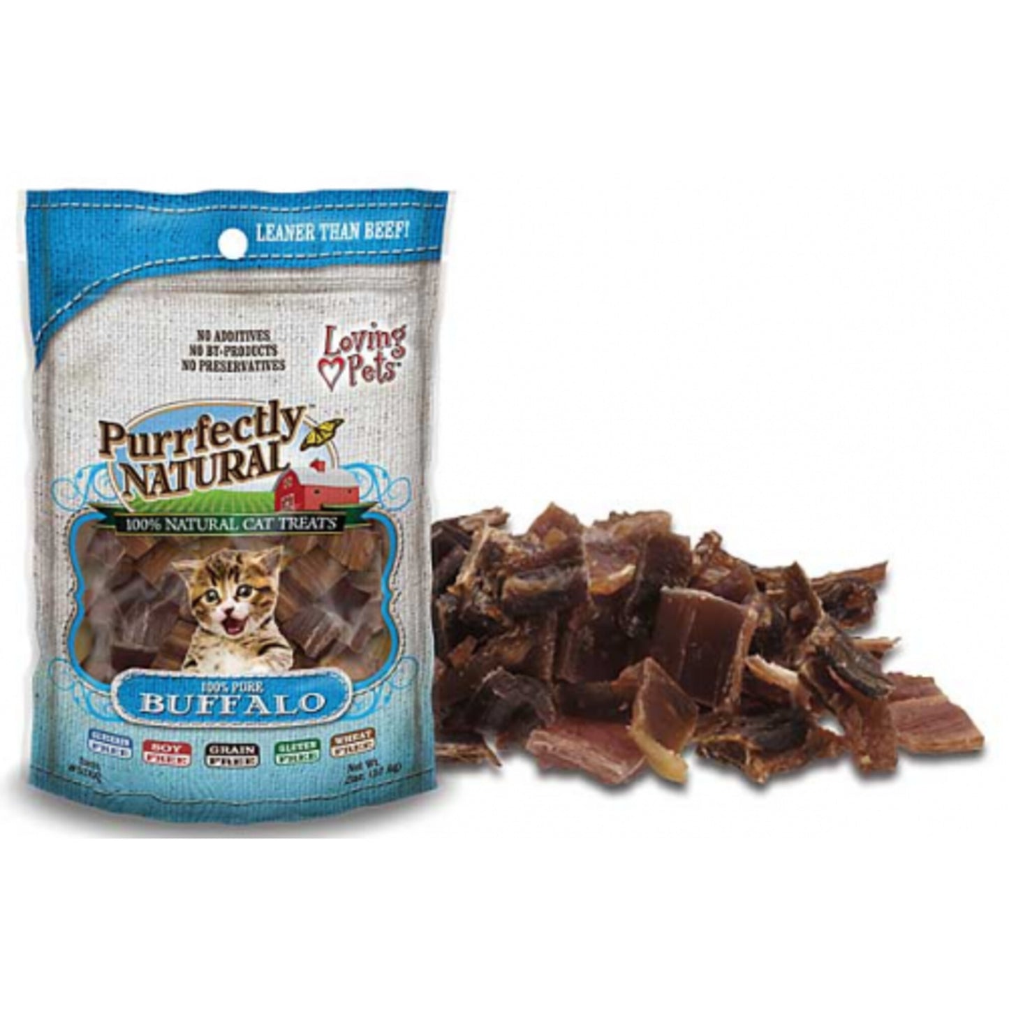 Loving Pets Purrfectly Natural Buffalo Meat Strips Cat Treats