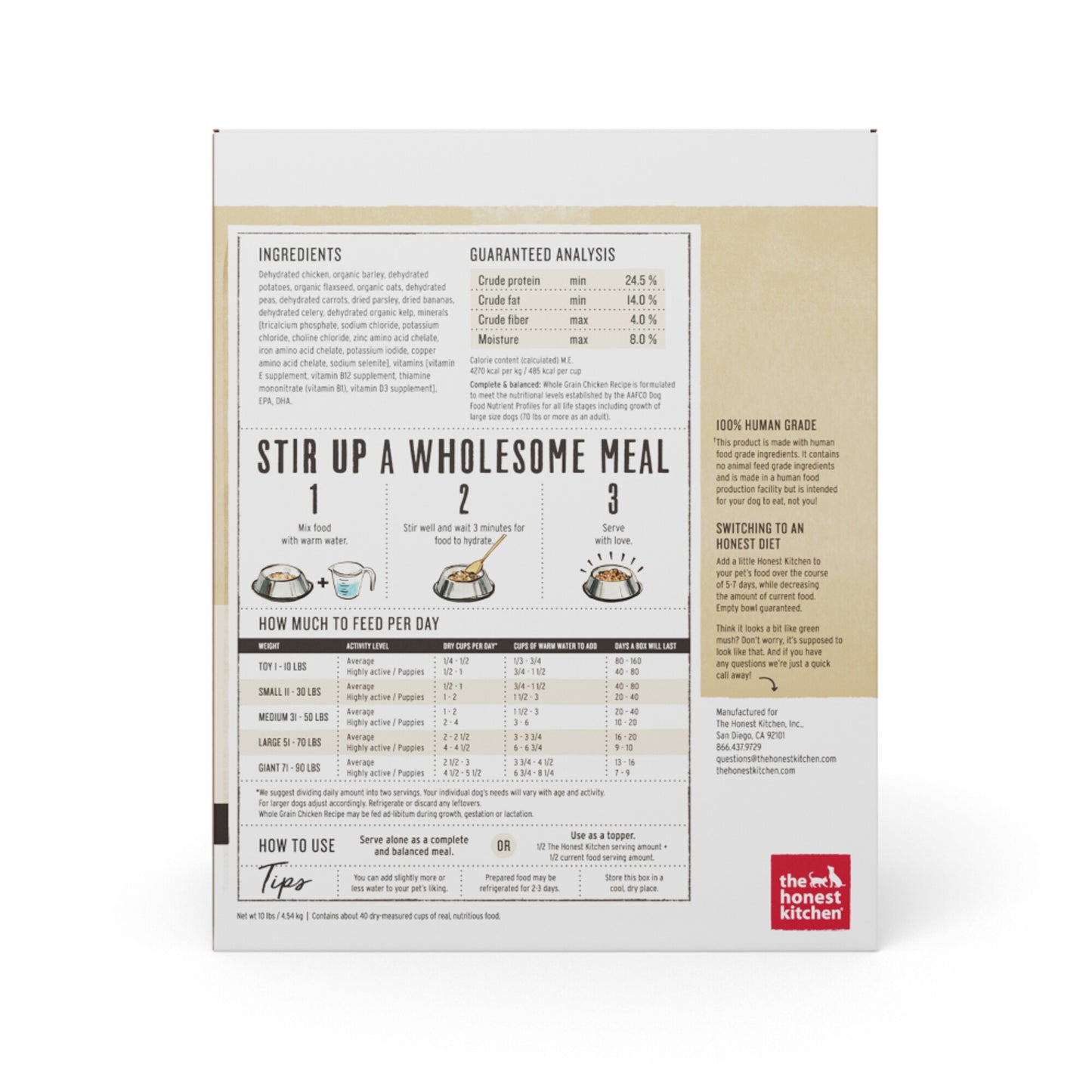 The Honest Kitchen Whole Grain Chicken Recipe Dehydrated Dog Food