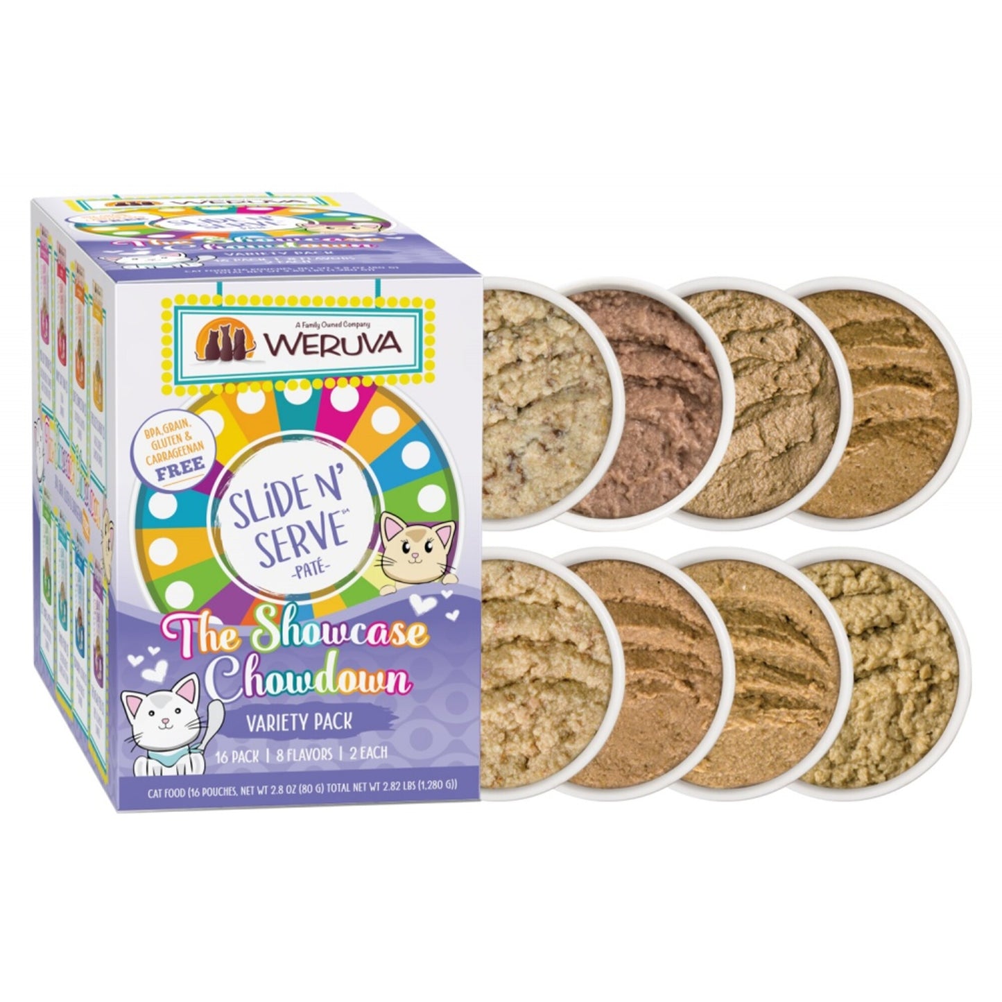 Weruva Slide N' Serve Grain Free The Showcase Chowdown Variety Pack Wet Cat Food Pouch