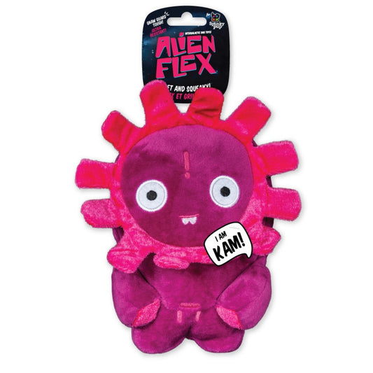 Spunky Pup Alien Flex Kam Plush Dog Toy
