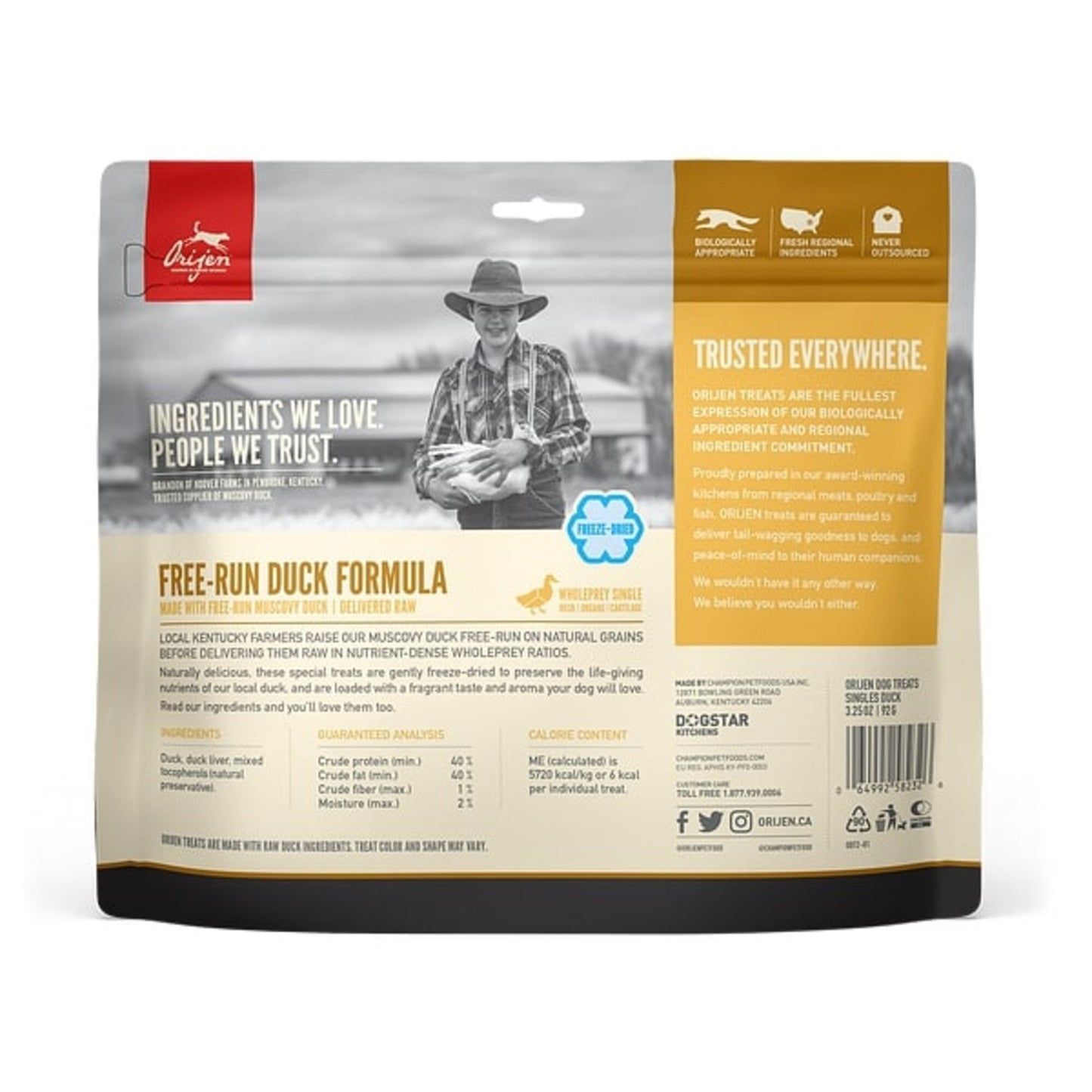 ORIJEN Freeze Dried Free Run Duck Dog Treats