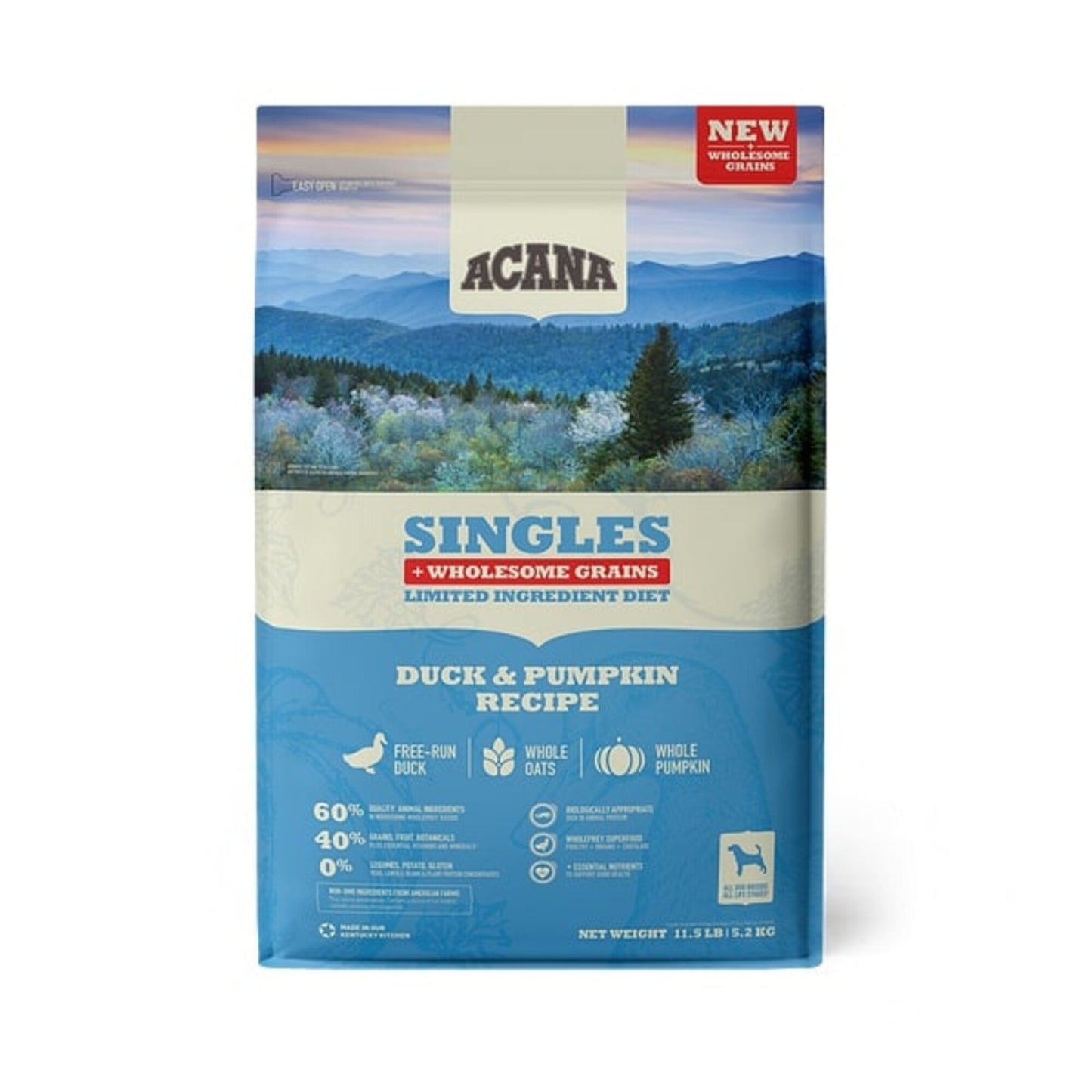 ACANA Singles + Wholesome Grains Limited Ingredient Diet Duck & Pumpkin Recipe Dry Dog Food