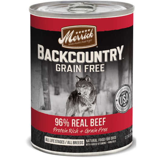 Merrick Backcountry Grain Free 96% Beef Recipe Canned Dog Food