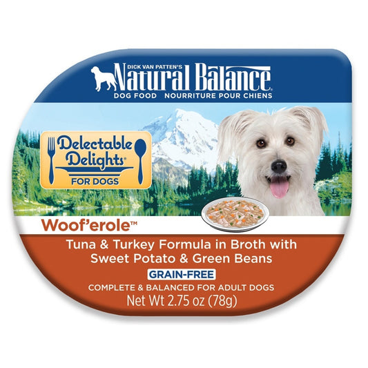 Natural Balance Delectable Delights Wooferole Grain Free Tuna and Turkey in Broth with Sweet Potato and Green Beans Wet Dog Food