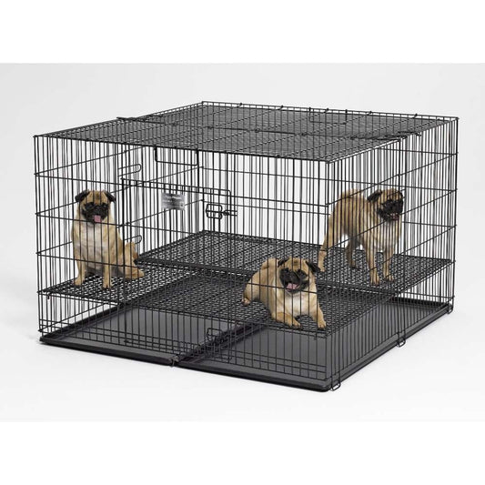 Midwest Puppy Playpen with Plastic Pan and 1 Inch Floor Grid