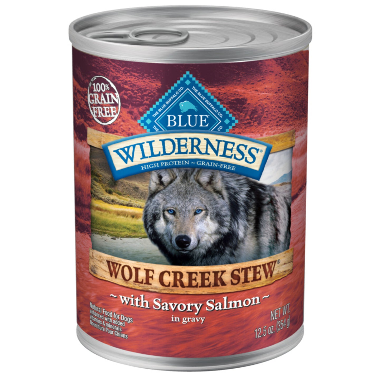 Blue Buffalo Wilderness Wolf Creek Stew Savory Salmon Stew Canned Dog Food