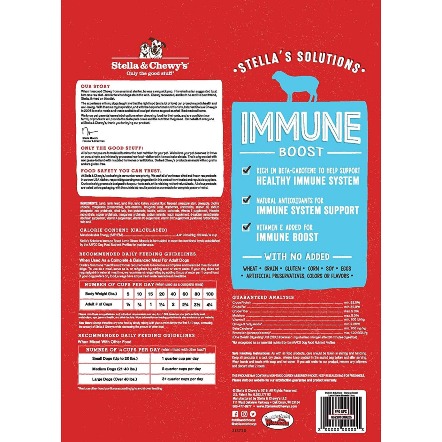 Stella & Chewy's Stella's Solutions Grain Free Immune Boost Grass Fed Lamb Dinner Morsels Freeze-Dried Raw Dog Food