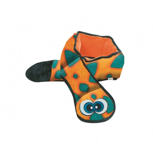 Outward Hound Invincibles Snakes Orange/Blue Squeak Dog Toy