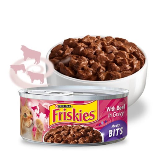 Friskies Meaty Bits With Beef In Gravy Canned Cat Food
