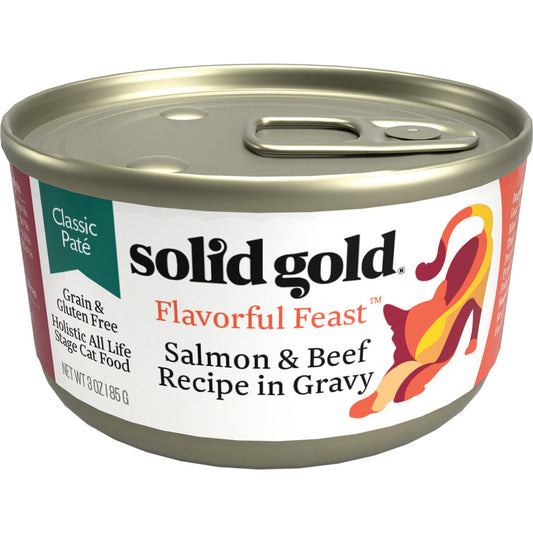 Solid Gold Flavorful Feast Grain Free Salmon & Beef in Gravy Recipe Canned Cat Food