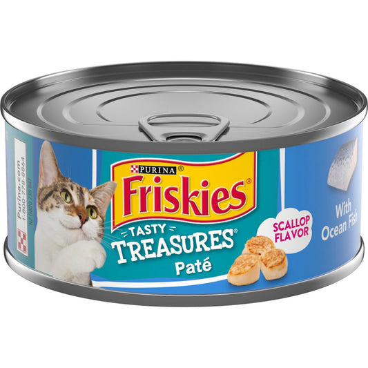 Friskies Tasty Treasures Pate Ocean Fish & Scallop Canned Cat Food