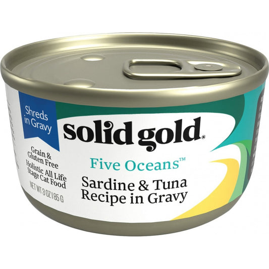 Solid Gold Five Oceans Grain Free Sardines & Tuna in Gravy Recipe Canned Cat Food