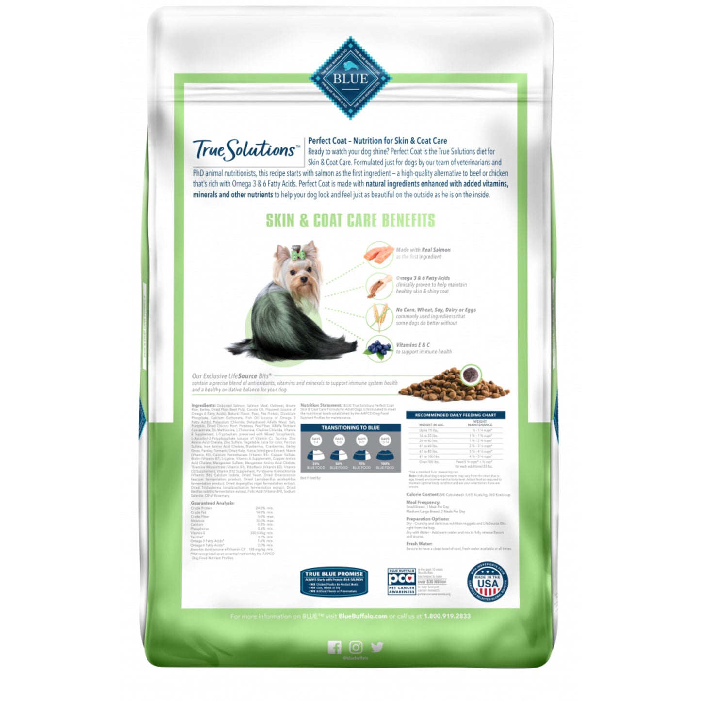 Blue Buffalo True Solutions Perfect Coat Natural Skin & Coat Care Salmon Recipe Adult Dry Dog Food