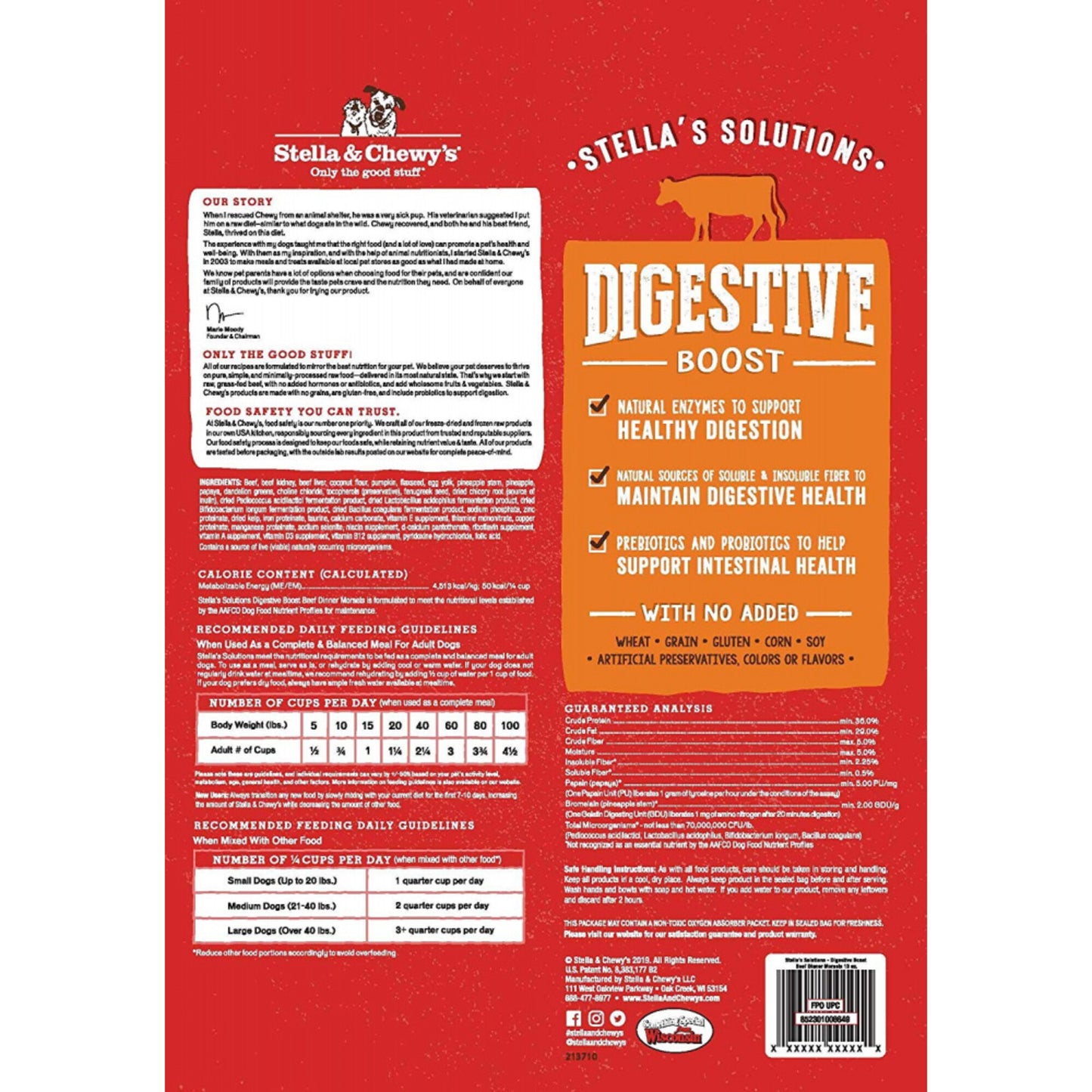 Stella & Chewy's Stella's Solutions Grain Free Digestive Boost Grass Fed Beef Dinner Morsels Freeze-Dried Raw Dog Food