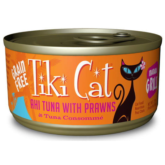 Tiki Cat Manana Grill Grain Free Ahi Tuna With Tiger Prawns In Tuna Consomme  Canned Cat Food