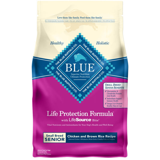 Blue Buffalo Life Protection Natural Chicken & Brown Rice Recipe Small Breed Senior Dry Dog Food
