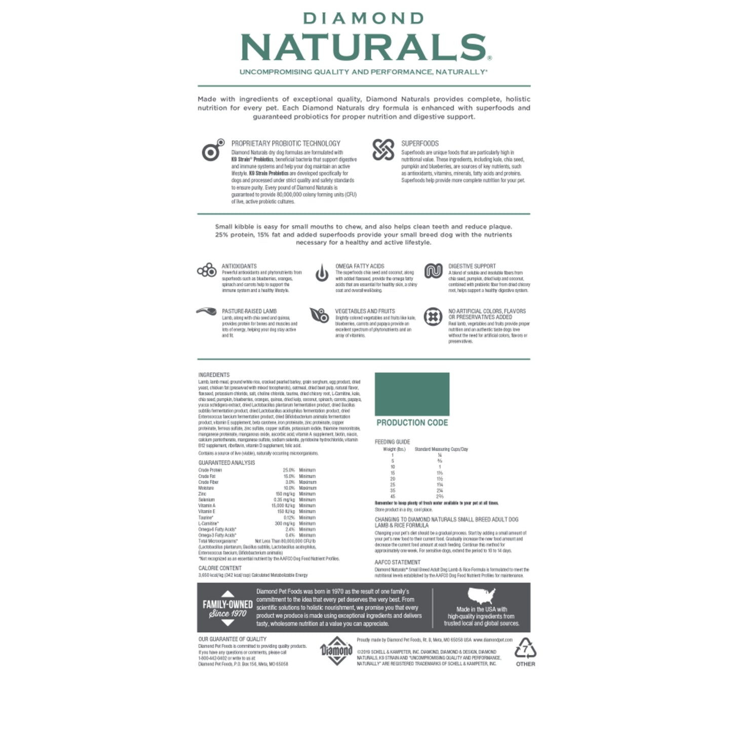 Diamond Naturals Small Breed Lamb & Rice Formula Adult Dry Dog Food