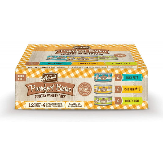 Merrick Purrfect Bistro Grain Free Poultry Variety Pack Canned Cat Food