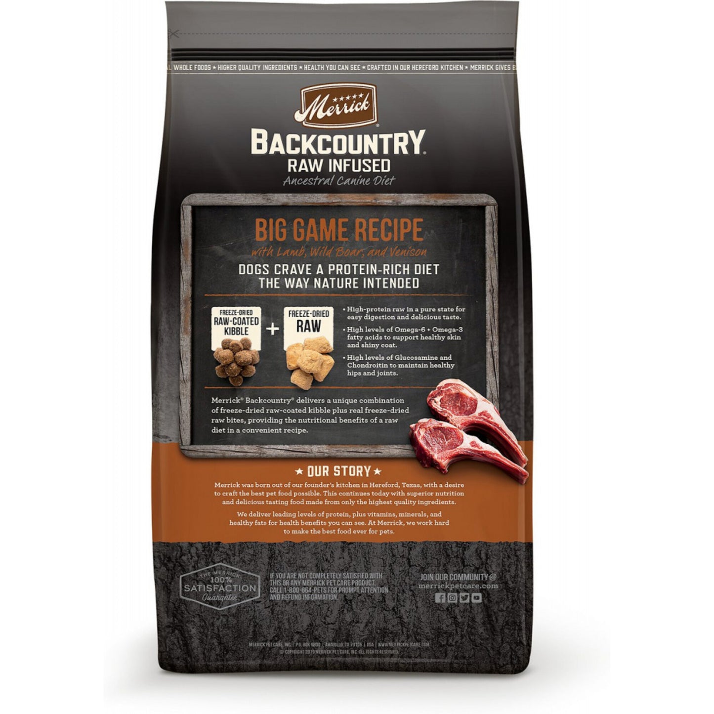 Merrick Backcountry Raw Infused Grain Free Big Game Recipe Dry Dog Food