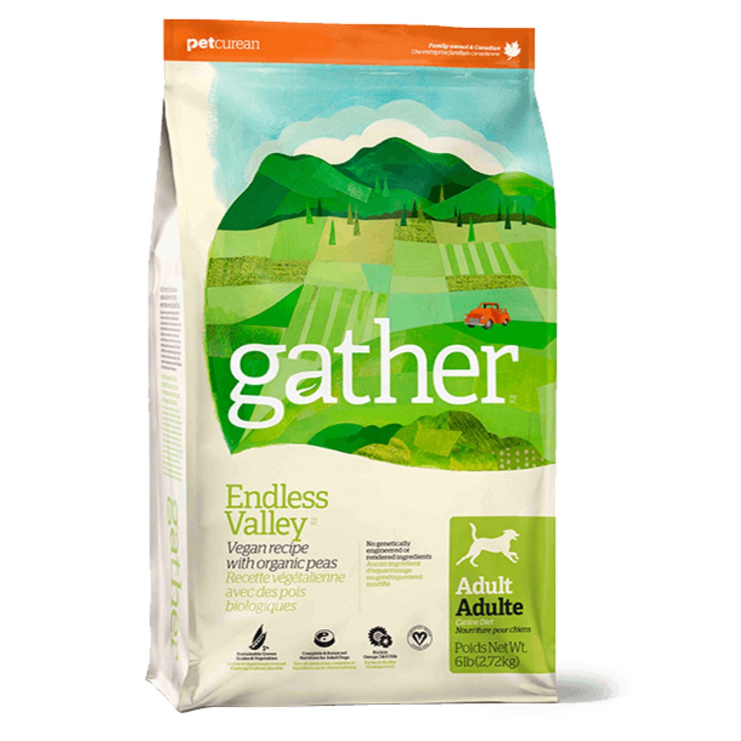 Petcurean Gather Endless Valley  Vegan Recipe with Organic Peas Adult Dry Dog Food