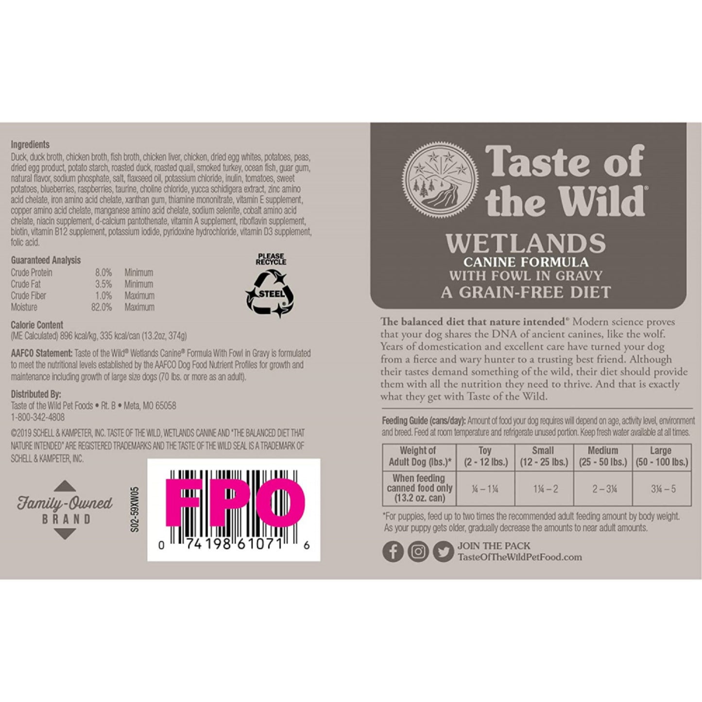Taste Of The Wild Wetlands Canned Dog Food