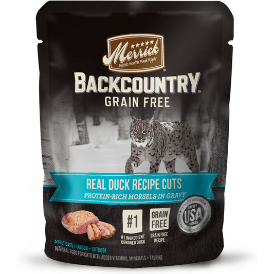 Merrick Backcountry Grain Free Real Duck Cuts Recipe Cat Food Pouch