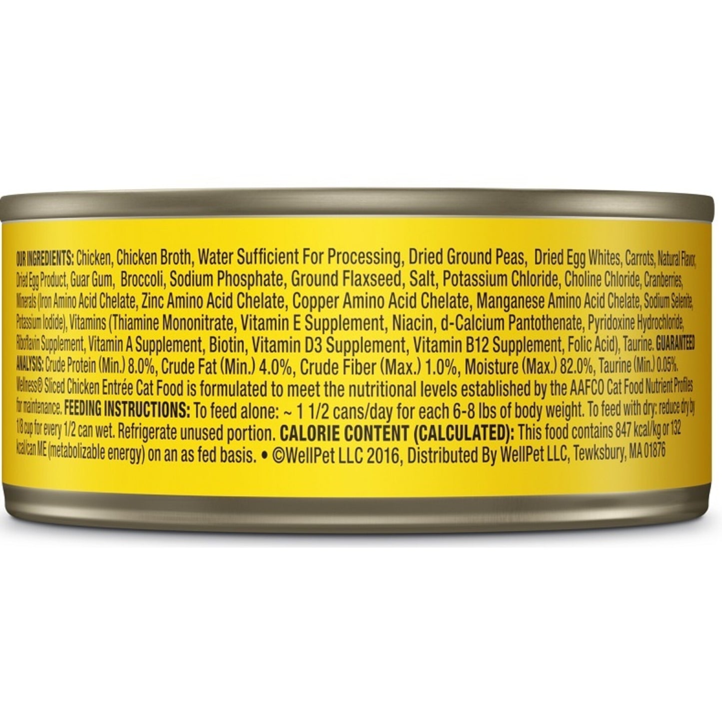 Wellness Grain Free Natural Sliced Chicken Entree Wet Canned Cat Food